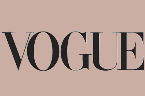 Vogue logo in black and white on a transparent background
